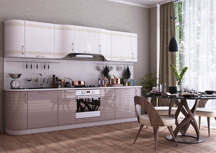 Модульная кухня Анастасия цвет капучино 2 (260 см) в Ярославле - изображение 3