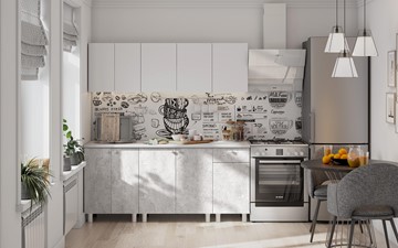 Готовая кухня КГ-1 1800, белый/белый/цемент светлый/антарес в Ярославле - предосмотр