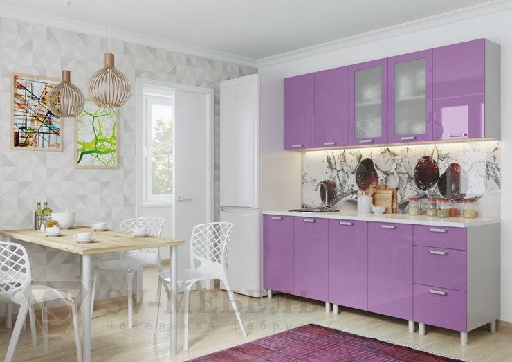 Кухонный гарнитур Модерн, фиолетовый металлик в Ярославле - изображение