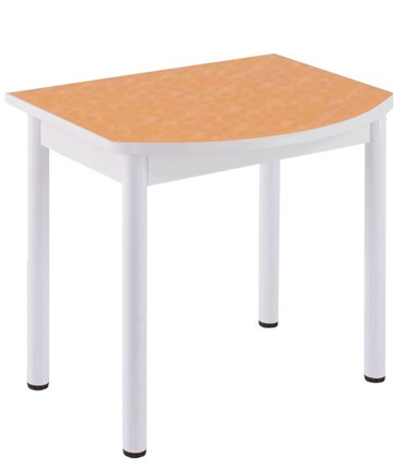 Кухонный пристенный стол НСПГ-02 ПЛ1, цветы манго/белое ЛДСП/36 прямые трубки крашеные белый в Ярославле - изображение