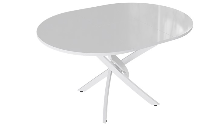 Раздвижной стол Diamond тип 3 (Белый муар/Белый глянец) в Ярославле - изображение 1