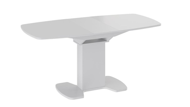 Обеденный раздвижной стол Портофино (СМ(ТД)-105.02.11(1)), цвет Белый глянец/Стекло белое в Ярославле - изображение 1
