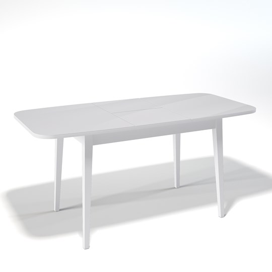 Кухонный стол раскладной Kenner 1200M (Белый/Стекло белое глянец) в Ярославле - изображение 1