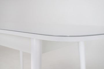 Кухонный раскладной стол Хоста, опоры массив цилиндрический, Белый в Ярославле - предосмотр 2