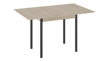 Кухонный раскладной стол Родос тип 2 с опорой d40 (Черный муар/Дуб Сонома) в Рыбинске - предосмотр 1