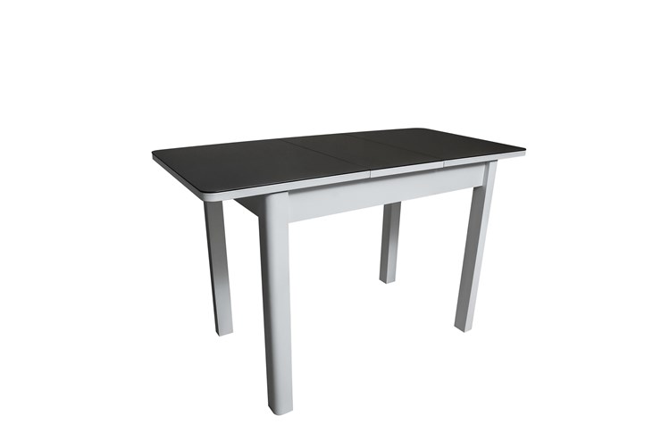 Кухонный стол раскладной Айсберг-2СТ белое/черное/прямые массив в Рыбинске - изображение 1