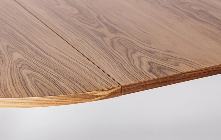 Кухонный раздвижной круглый стол Шпон Ореха д. 100 см МДФ ножки темный орех в Ярославле - изображение 8