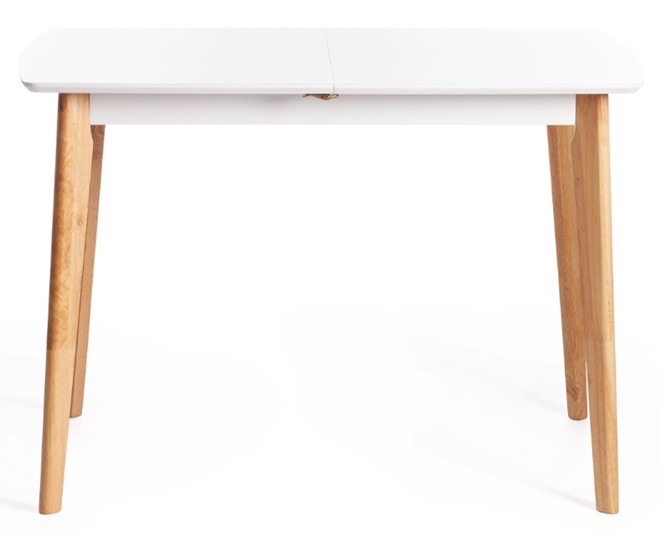 Кухонный раскладной стол Claire, дерево гевея/МДФ, 110+30x75x75 Белый/натуральный арт.15111 в Ярославле - изображение 1