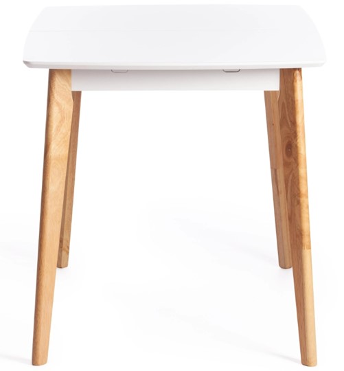 Кухонный раскладной стол Claire, дерево гевея/МДФ, 110+30x75x75 Белый/натуральный арт.15111 в Рыбинске - изображение 2