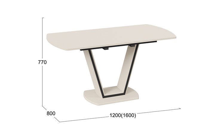 Раздвижной стол Дели Тип 2 (Бежевый софт, Стекло матовое бежевое) в Ярославле - изображение 2