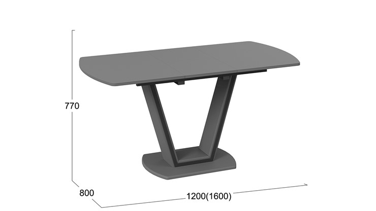 Кухонный раздвижной стол Дели Тип 2 (Серый софт, Стекло матовое серое) в Ярославле - изображение 2
