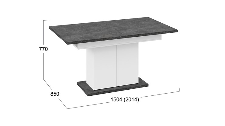 Кухонный стол раздвижной Детройт тип 1 (Белый/Ателье темный) в Ярославле - изображение 7