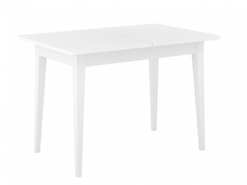 Обеденный раздвижной стол Dikline M110 Белый/стекло белое сатин/ножки MM белые в Ярославле