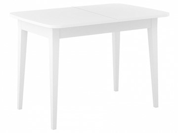 Обеденный раздвижной стол Dikline M120 Белый/стекло белое сатин/ножки MM белые в Рыбинске