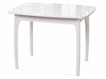 Кухонный стол раздвижной Dikline M15 Белый/стекло белое в Ярославле