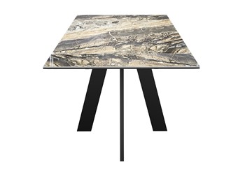 Кухонный раскладной стол DikLine SKM120 Керамика Amadeus/подстолье черное/опоры черные в Рыбинске - предосмотр 1