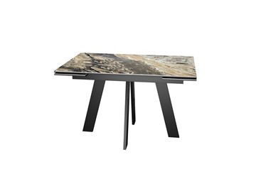 Кухонный раскладной стол DikLine SKM120 Керамика Amadeus/подстолье черное/опоры черные в Рыбинске - предосмотр