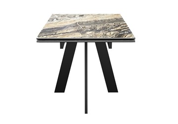 Кухонный раскладной стол DikLine SKM120 Керамика Amadeus/подстолье черное/опоры черные в Рыбинске - предосмотр 5