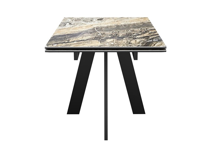 Кухонный раскладной стол DikLine SKM120 Керамика Amadeus/подстолье черное/опоры черные в Рыбинске - изображение 5