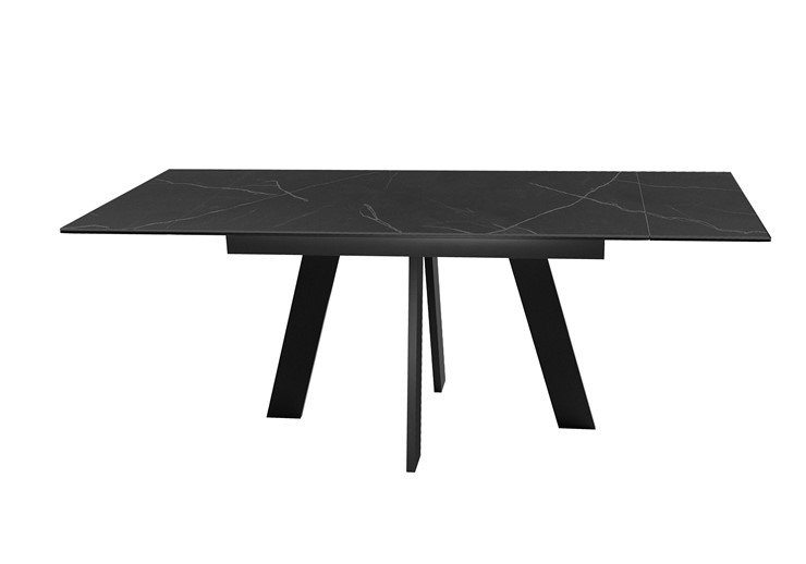 Раздвижной стол DikLine SKM140 Керамика Черный мрамор/подстолье черное/опоры черные (2 уп.) в Ярославле - изображение 3