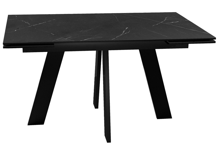 Раздвижной стол DikLine SKM140 Керамика Черный мрамор/подстолье черное/опоры черные (2 уп.) в Рыбинске - изображение 2