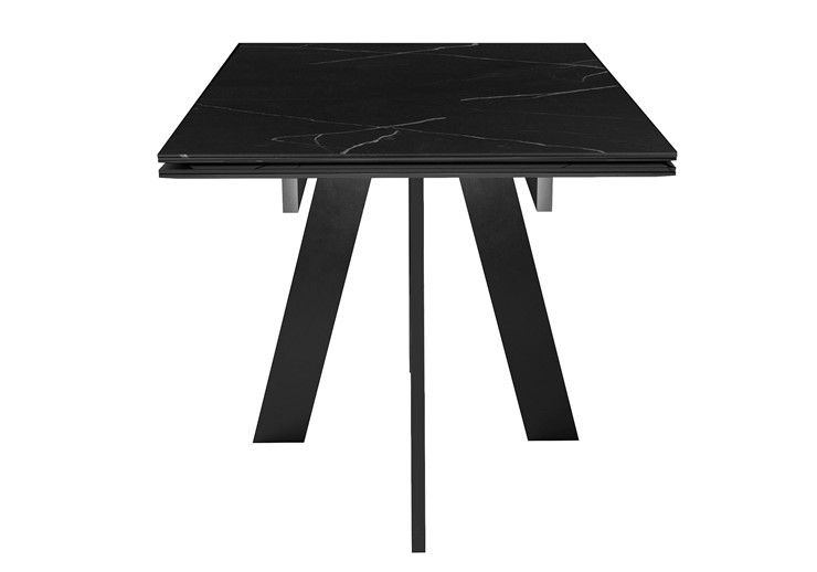 Раздвижной стол DikLine SKM140 Керамика Черный мрамор/подстолье черное/опоры черные (2 уп.) в Рыбинске - изображение 1