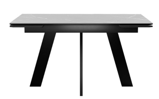 Кухонный раскладной стол DikLine SKM140 Керамика серый мрамор/подстолье черное/опоры черные (2 уп.) в Рыбинске - изображение 3