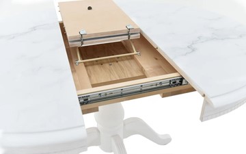 Кухонный раздвижной стол Фабрицио-1 Glass, Круг 1000, фотопечать (Мрамор 11) в Ярославле - предосмотр 4
