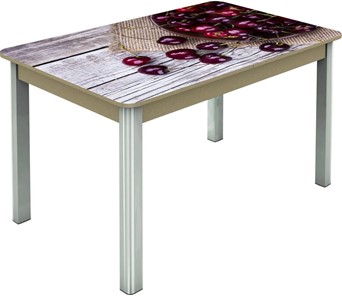 Кухонный стол раздвижной Гамбург исп.2 ноги метал. крашеные №23, Фотопечать (Фрукты №29) в Ярославле
