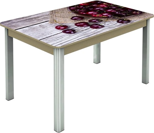 Кухонный стол раздвижной Гамбург исп.2 ноги метал. крашеные №23, Фотопечать (Фрукты №29) в Ярославле - изображение
