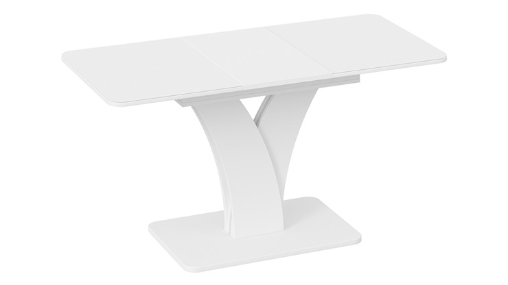 Кухонный раздвижной стол Люксембург тип 2 (Белый/Стекло белое матовое) в Ярославле - изображение 1