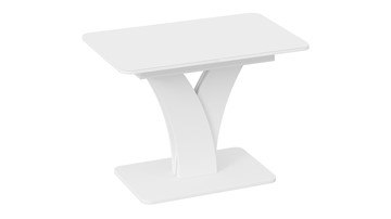 Кухонный раздвижной стол Люксембург тип 2 (Белый/Стекло белое матовое) в Ярославле