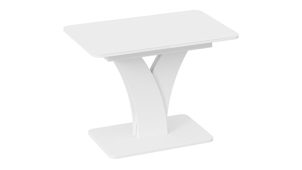 Кухонный раздвижной стол Люксембург тип 2 (Белый/Стекло белое матовое) в Ярославле - изображение