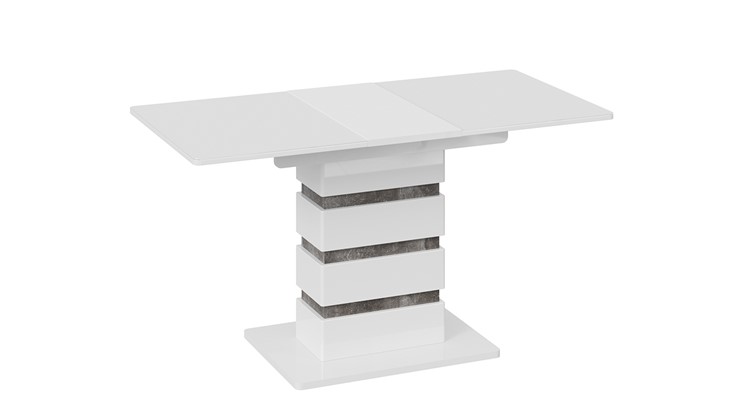 Кухонный стол раздвижной Мадейра тип 1 (Белый глянец/Ателье темный) в Ярославле - изображение 3