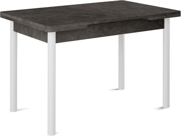 Кухонный стол раздвижной Милан-1 EVO, ноги металлические белые, серый камень в Ярославле