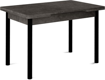 Кухонный стол раскладной Милан-1 EVO, ноги металлические черные, серый камень в Ярославле - предосмотр