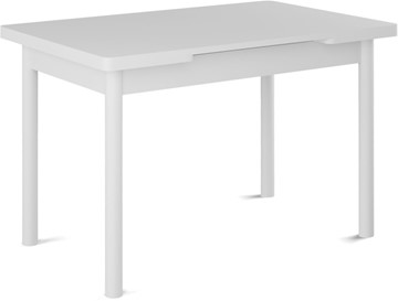 Кухонный стол раздвижной Милан-2 EVO, ноги белые, белый цемент в Рыбинске