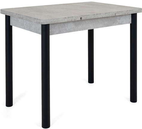 Кухонный стол раскладной Милан-2 EVO, ноги черные, светлый цемент в Ярославле - изображение