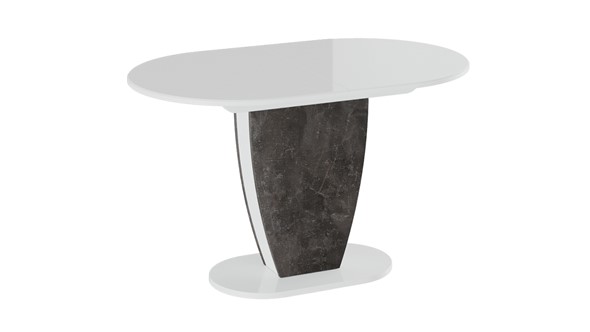 Раздвижной стол Монреаль тип 1 (Белый глянец/Моод темный) в Ярославле - изображение