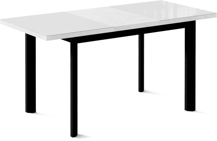 Кухонный стол раздвижной Нагано-2L (ноги черные, белый цемент) в Ярославле - изображение 1