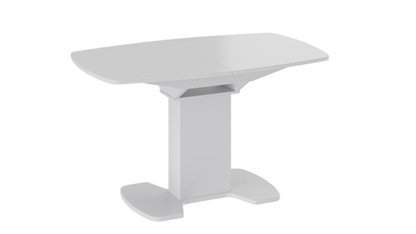 Обеденный раздвижной стол Портофино (СМ(ТД)-105.02.11(1)), цвет Белый глянец/Стекло белое в Ярославле - изображение