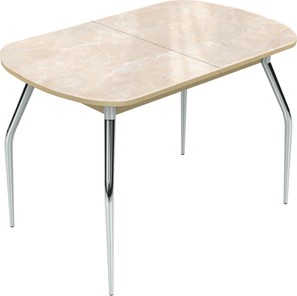 Обеденный раздвижной стол Ривьера исп.2 ноги метал. крашеные №24 Фотопечать (Мрамор №6) в Ярославле