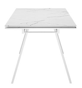 Кухонный раскладной стол SKL 140, керамика белый мрамор/подстолье белое/ножки белые в Рыбинске - предосмотр 3