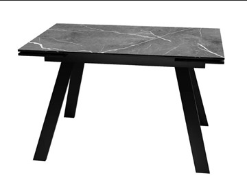 Раздвижной стол SKL 140, керамика черный мрамор/подстолье черное/ножки черные в Рыбинске