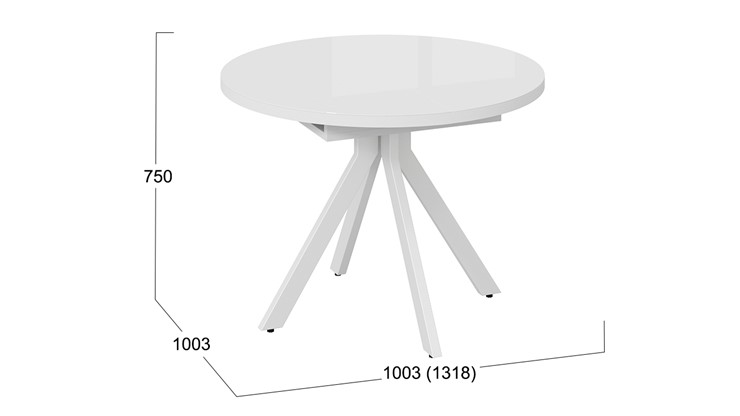 Раздвижной стол Стокгольм Тип 1 (Белый муар/Стекло глянцевое белое) в Ярославле - изображение 11
