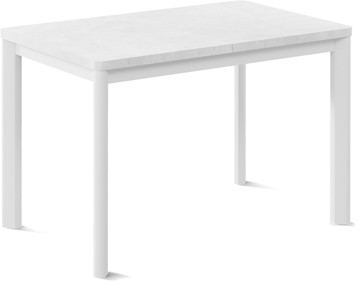 Кухонный стол раскладной Токио-1L (ноги металлические белые, белый цемент) в Ярославле - предосмотр