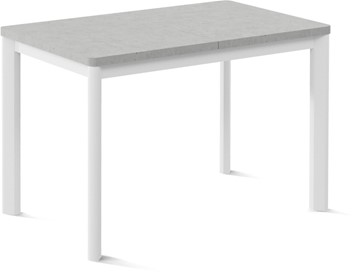 Обеденный раздвижной стол Токио-1L (ноги металлические белые, светлый цемент) в Ярославле - предосмотр