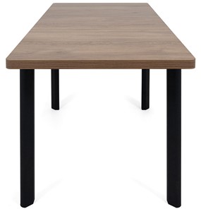 Кухонный стол раскладной Токио-2L (ноги металлические черные, дуб табако) в Ярославле - предосмотр 5