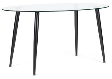 Обеденный стол KASSEL (mod. DT333) металл/закаленное стекло (10 мм), 150х90х75см, черный в Ярославле - предосмотр