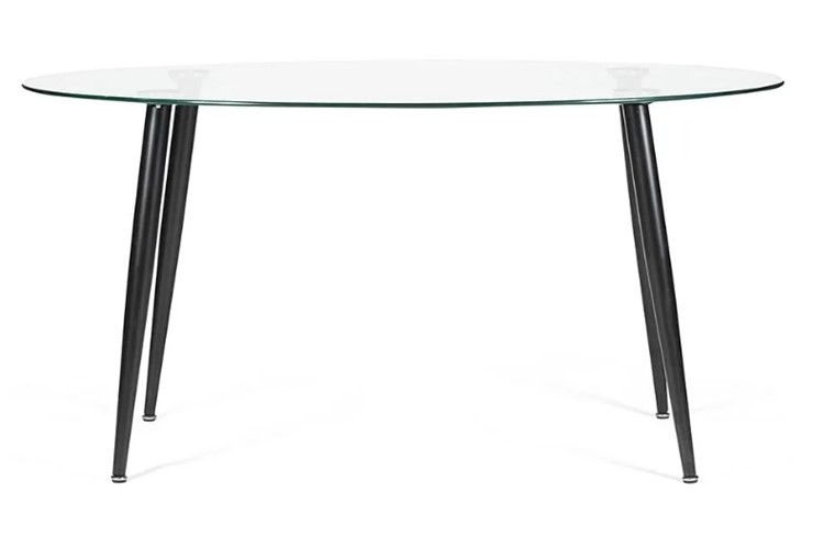 Обеденный стол KASSEL (mod. DT333) металл/закаленное стекло (10 мм), 150х90х75см, черный в Ярославле - изображение 4